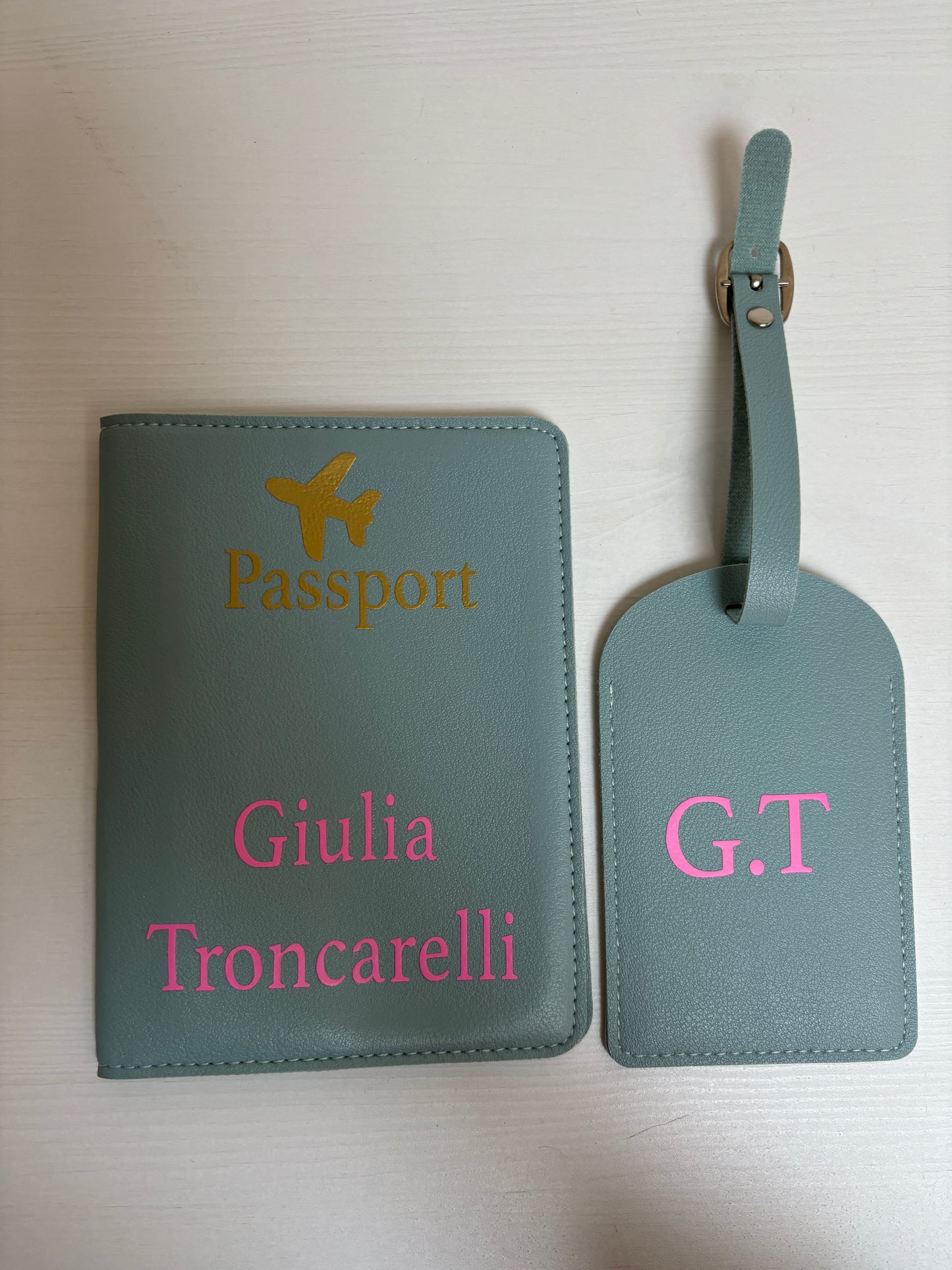 Kit Personalizzato Porta Passaporto + Etichetta per Valigia