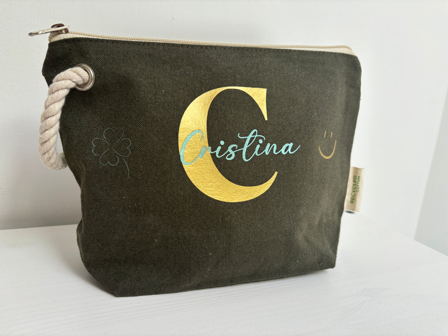 Pochette in Cotone Riciclato con Manico in Corda