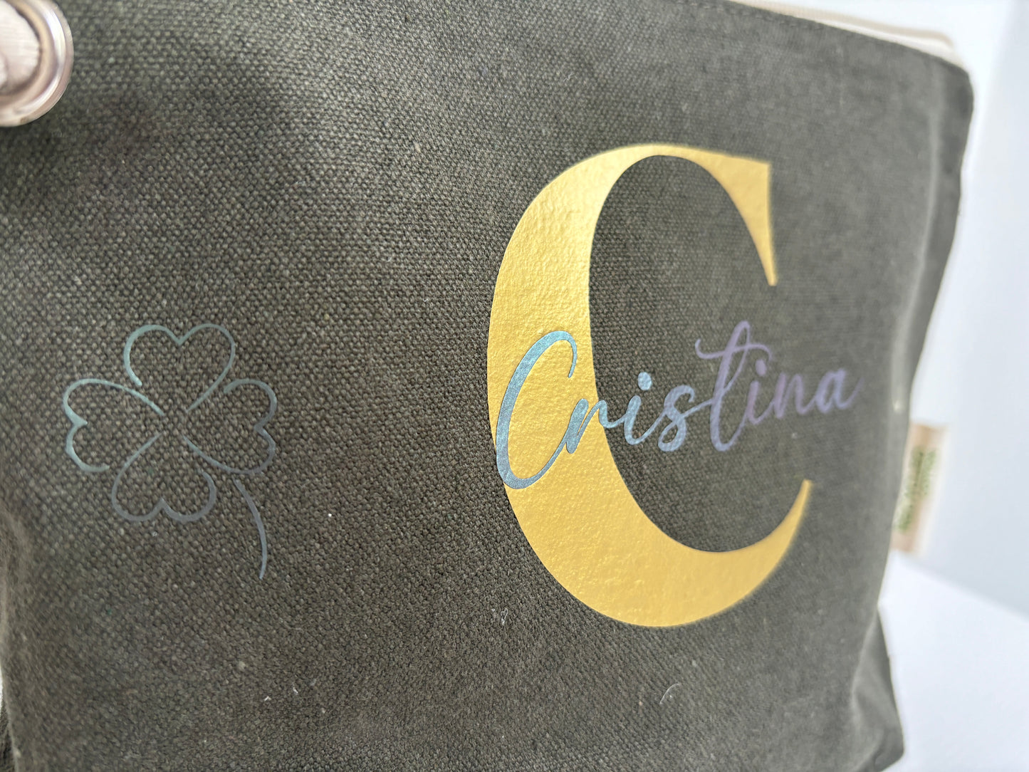 Pochette in Cotone Riciclato con Manico in Corda