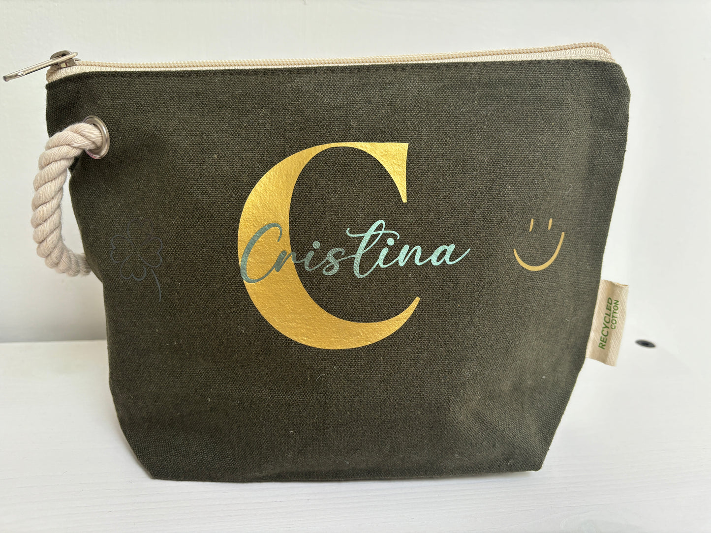 Kit de bolsa y estuche de algodón reciclado