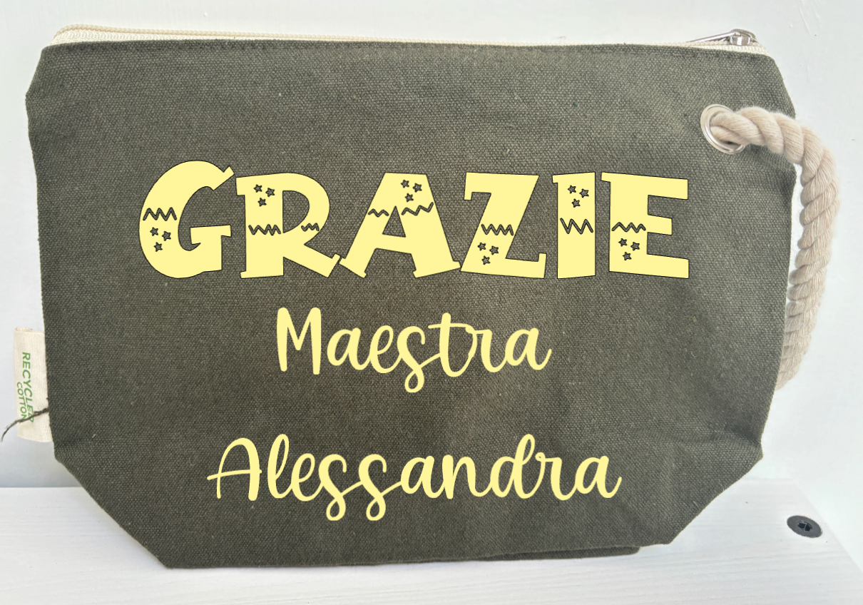 Pochette in Cotone Riciclato con Manico in Corda