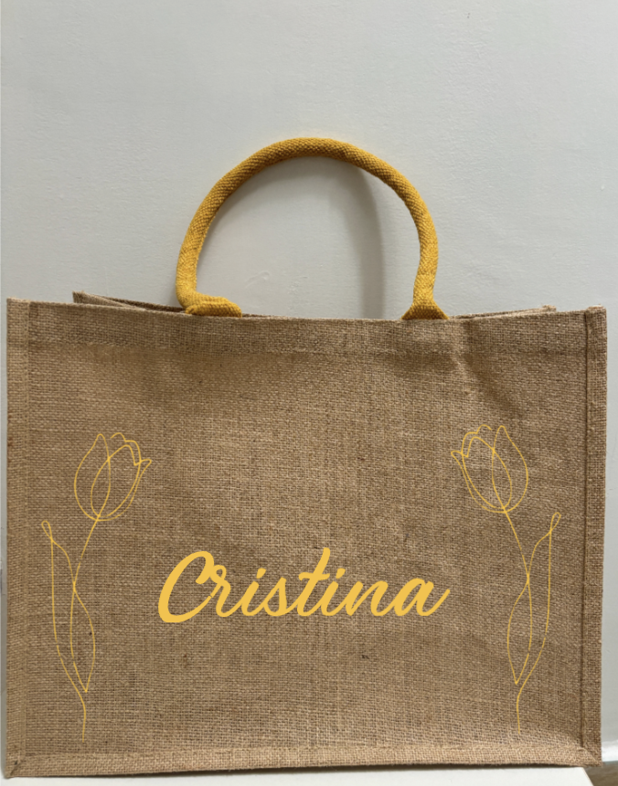 Borsa di juta personalizzata