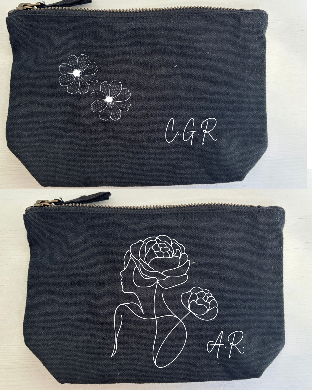 Cotton Zippered Beauty and Pencil Case – Elegance and Everyday Functionality