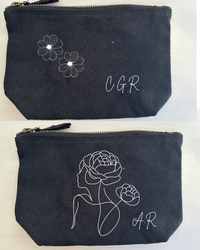 Cotton Zippered Beauty and Pencil Case – Elegance and Everyday Functionality