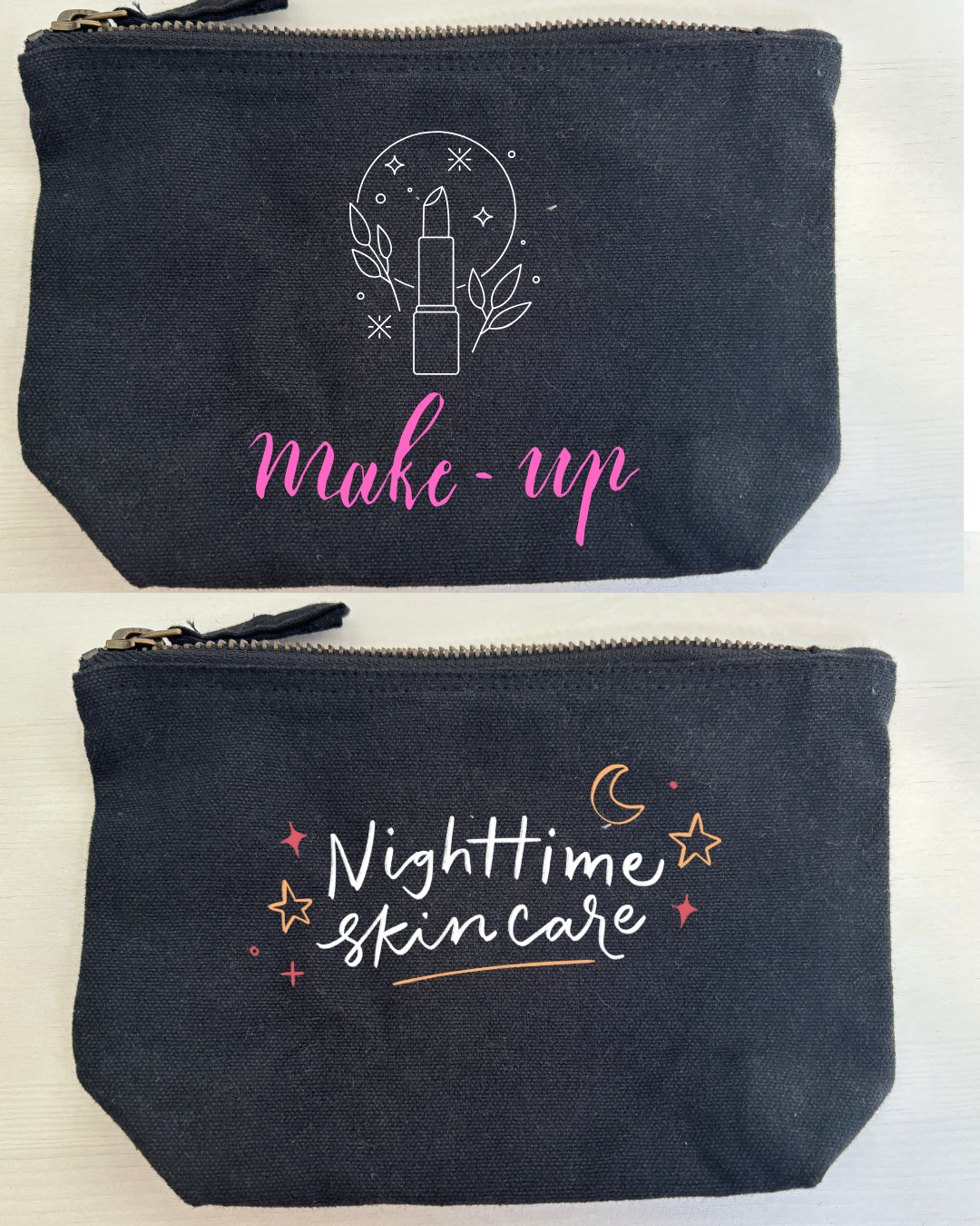 Cotton Zippered Beauty and Pencil Case – Elegance and Everyday Functionality