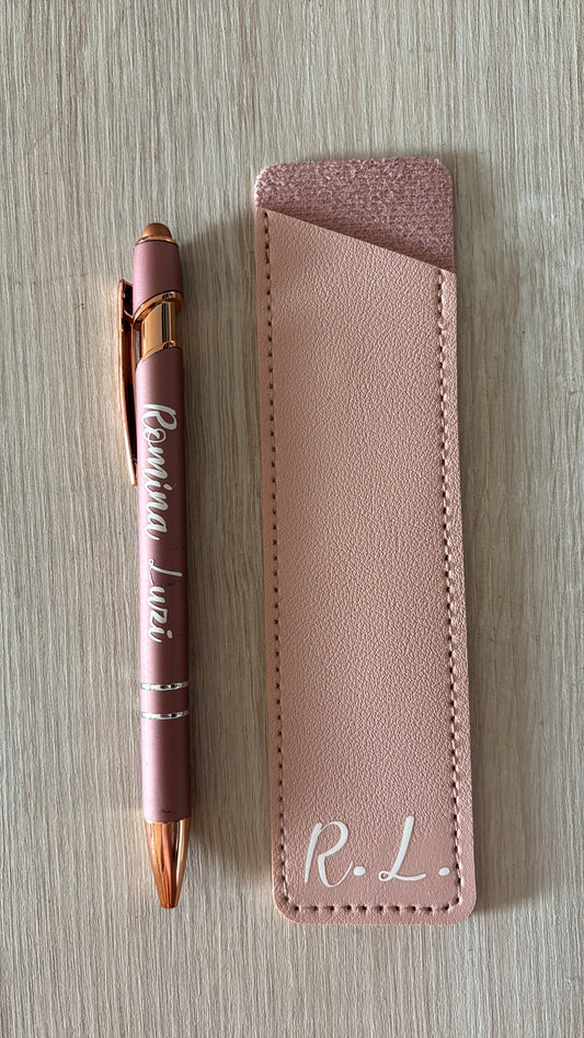 Penna con custodia in ecopelle personalizzata