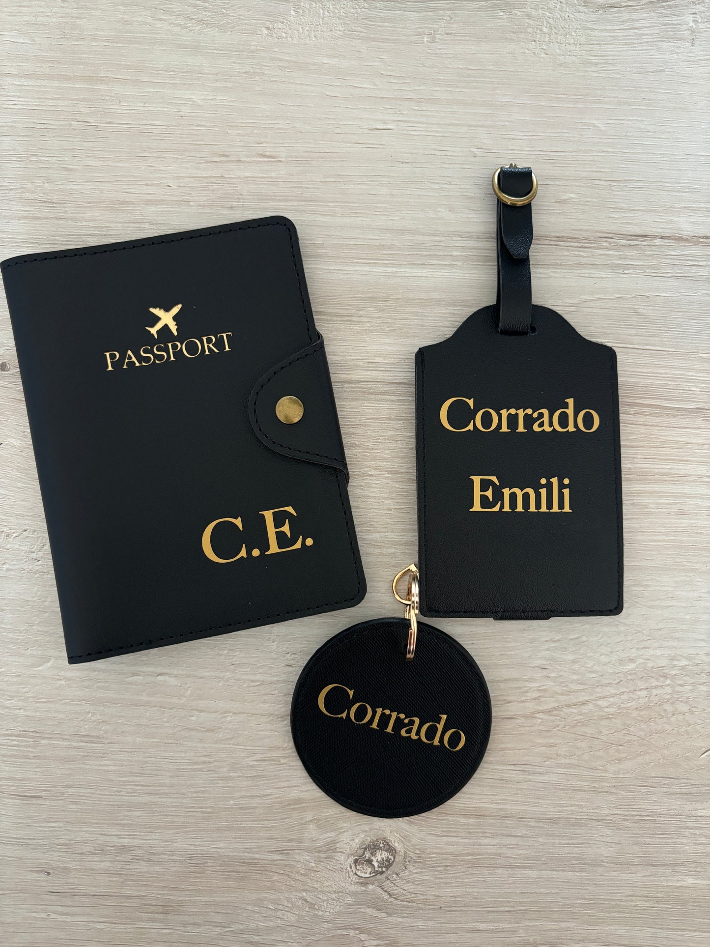 Kit Viaggio Personalizzato – Portapassaporto & Etichetta Valigia