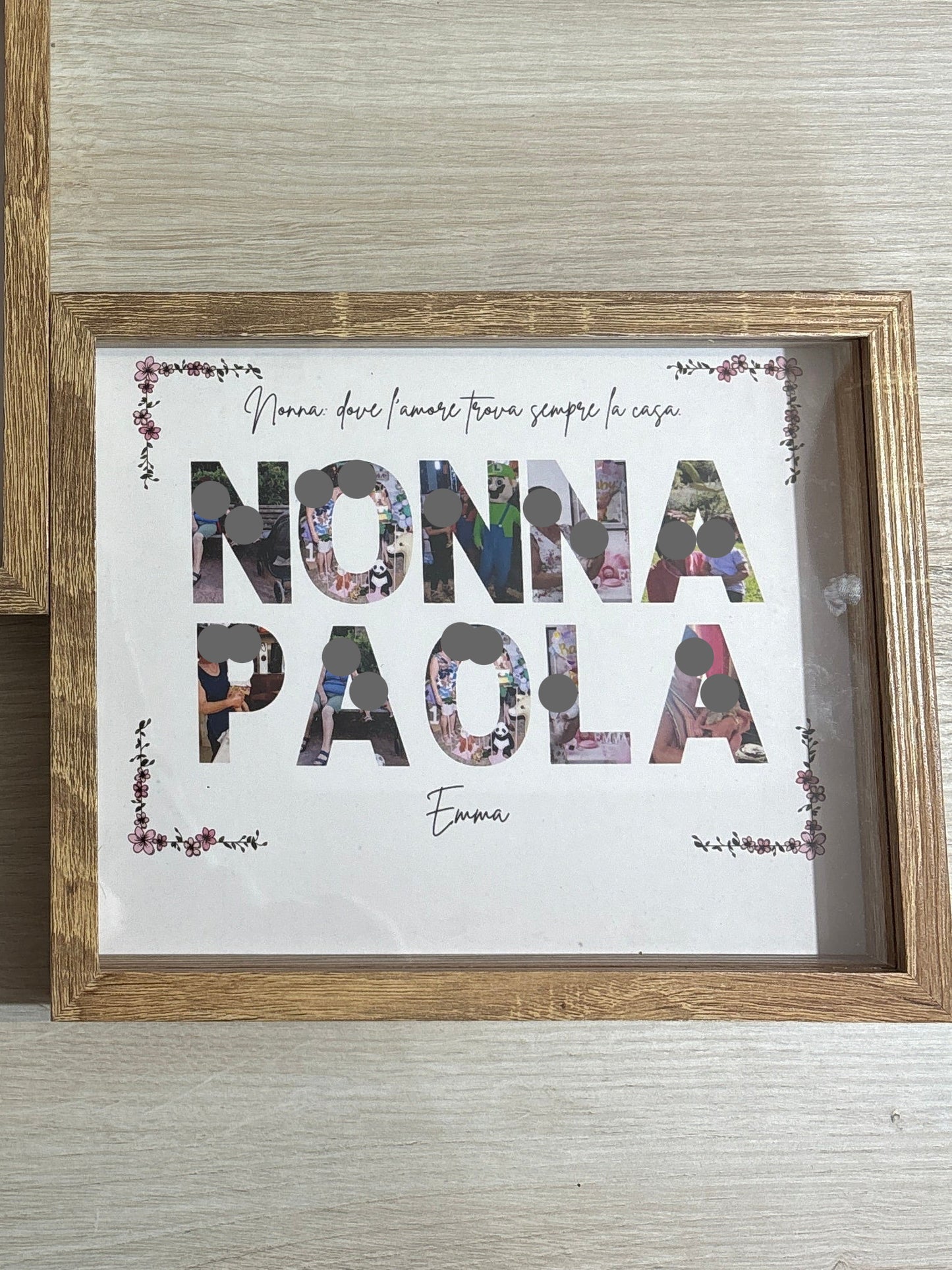 Cornice con Nome o Parola + Foto – Idea Regalo Personalizzata
