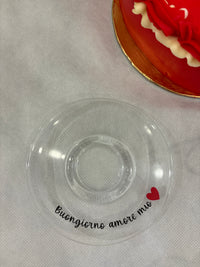 Coppia di Tazze con Piatto in Vetro Personalizzate