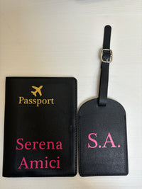 Kit Viaggio Personalizzato – Portapassaporto & Etichetta Valigia