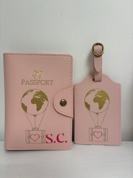 Personalized Passport Holder + Luggage Tag Kit