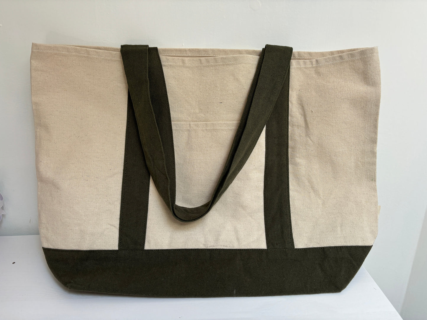 Recycled Cotton Bag with Colored Handles