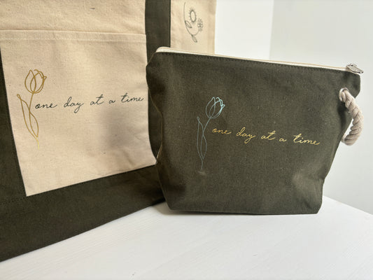 Kit Borsa + Pochette in Cotone Riciclato