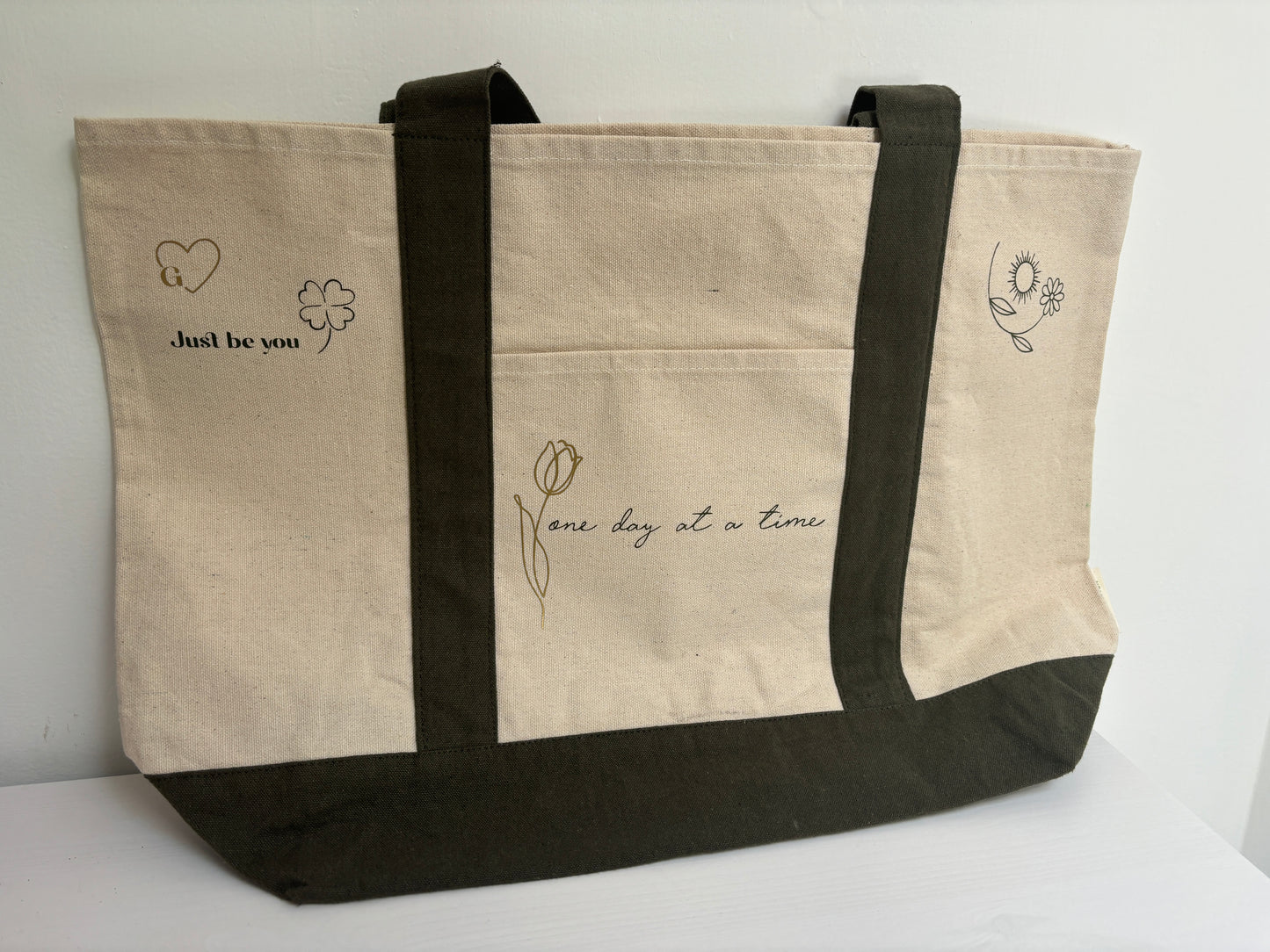 Recycled Cotton Bag with Colored Handles