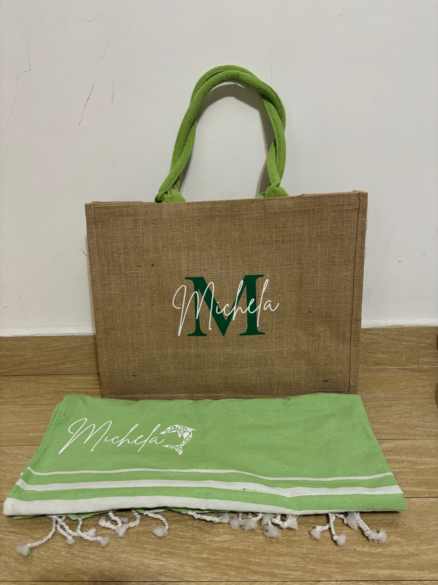 Kit Estate “Sotto il Sole” — Borsa in Juta + Telo Mare Personalizzato