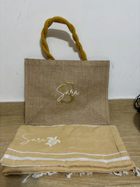 Kit Estate “Sotto il Sole” — Borsa in Juta + Telo Mare Personalizzato
