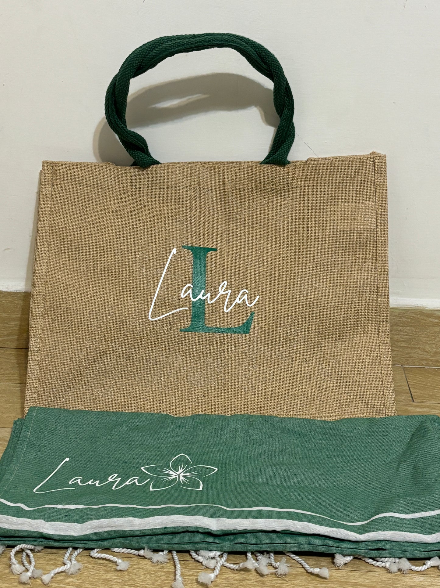 Kit Estate “Sotto il Sole” — Borsa in Juta + Telo Mare Personalizzato