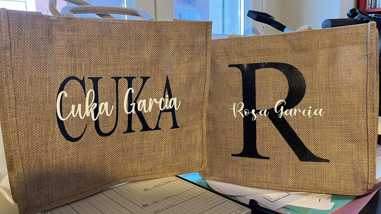 Bolsa de yute personalizada