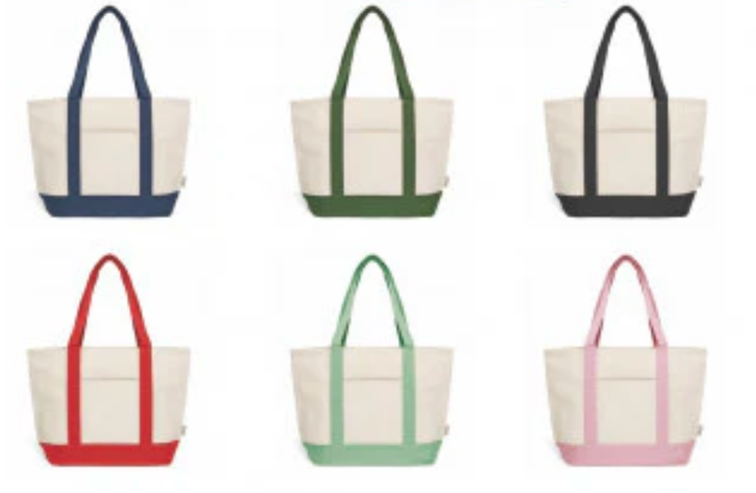 Recycled Cotton Bag with Colored Handles