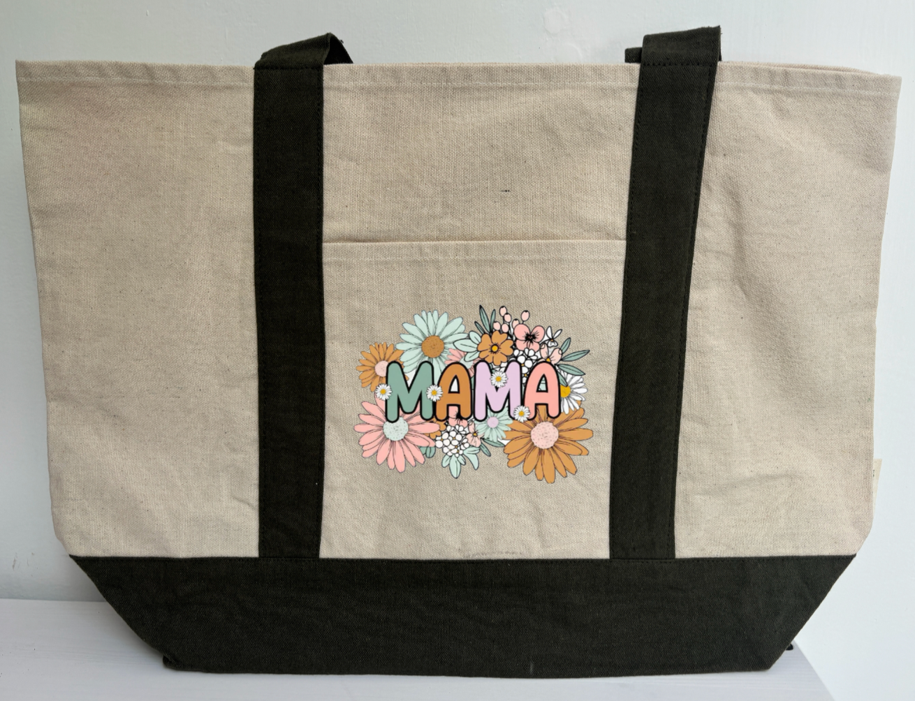 Recycled Cotton Bag with Colored Handles