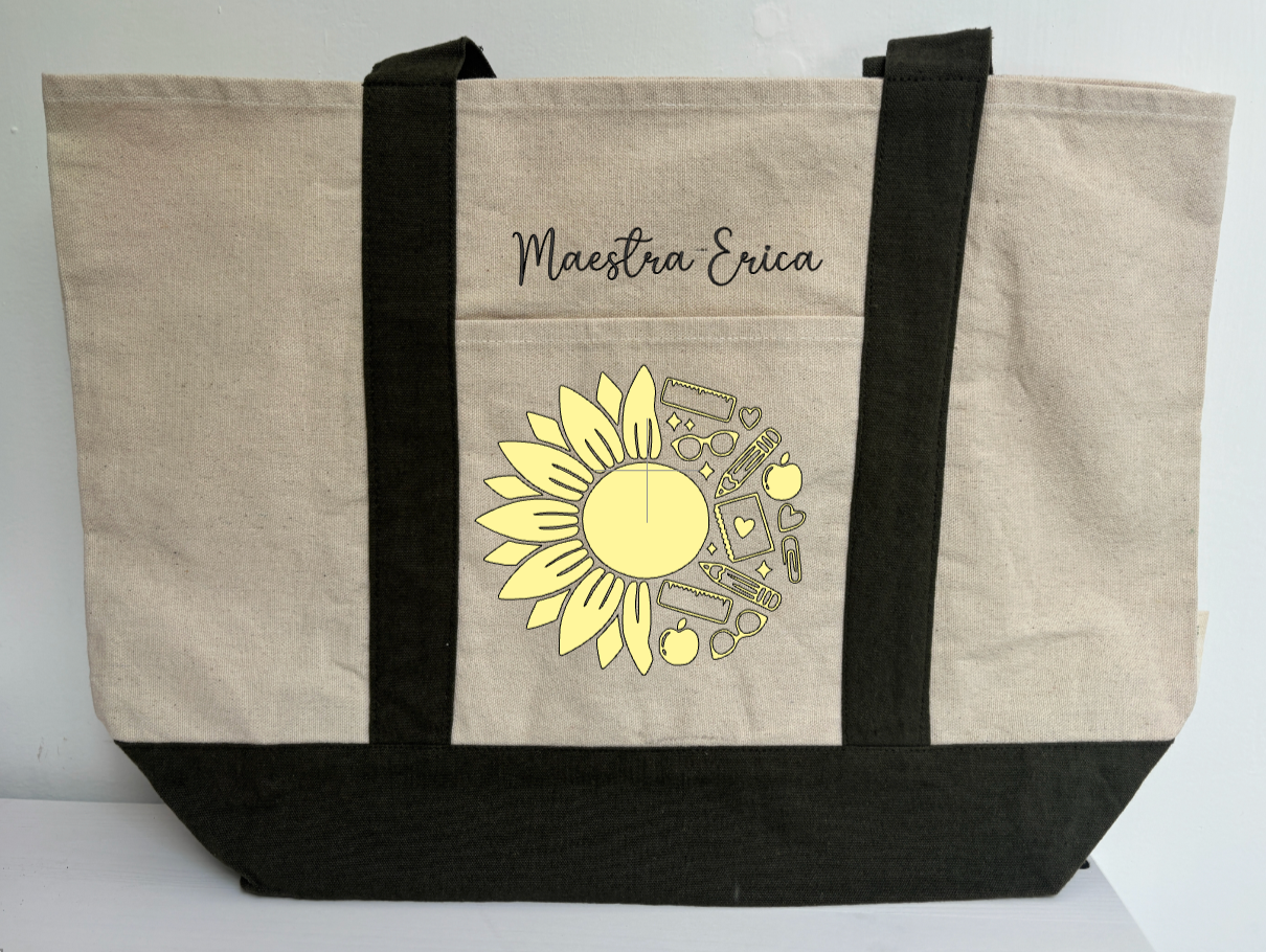 Borsa in Cotone Riciclato con Manici Colorati