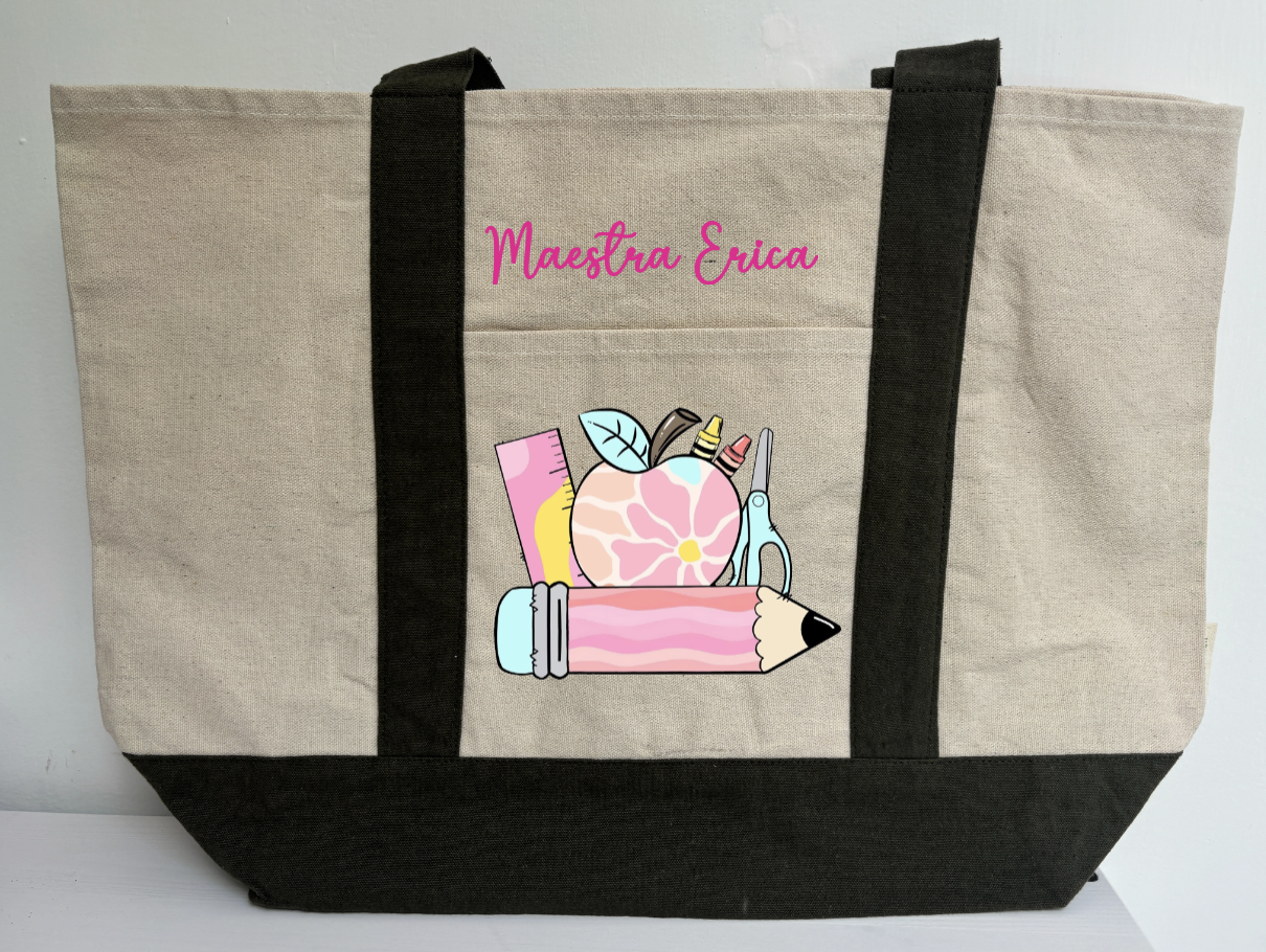 Recycled Cotton Bag with Colored Handles