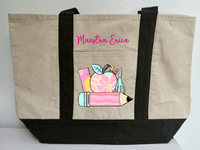 Recycled Cotton Bag with Colored Handles