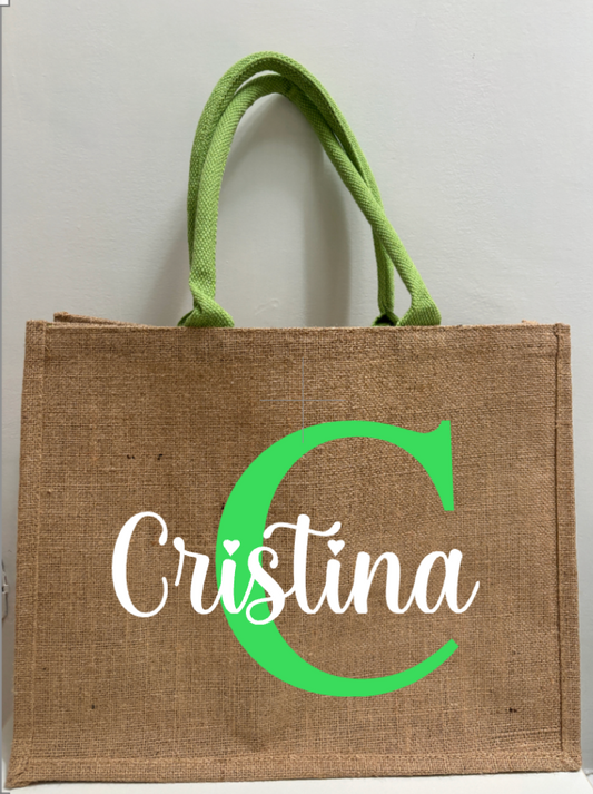 Borsa di juta personalizzata